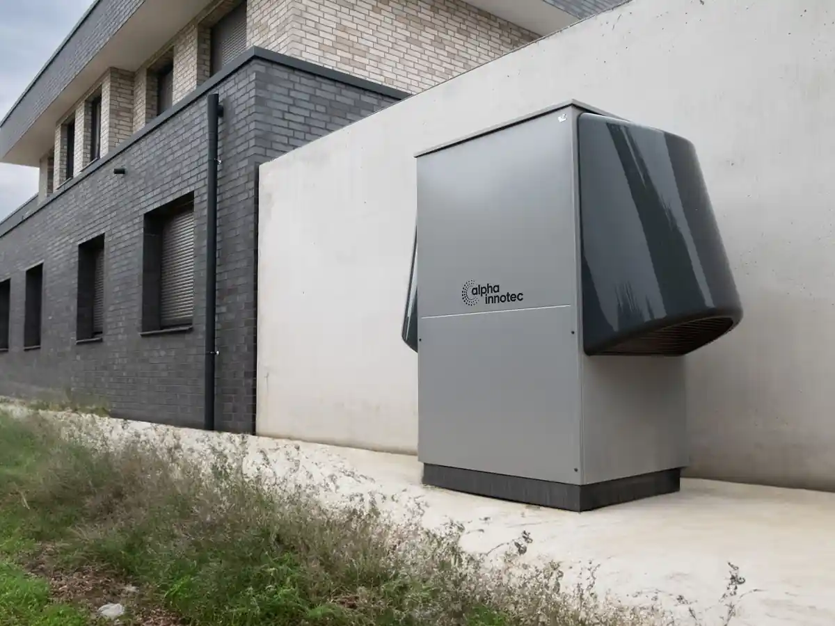 Heat pump outside a contemporary building